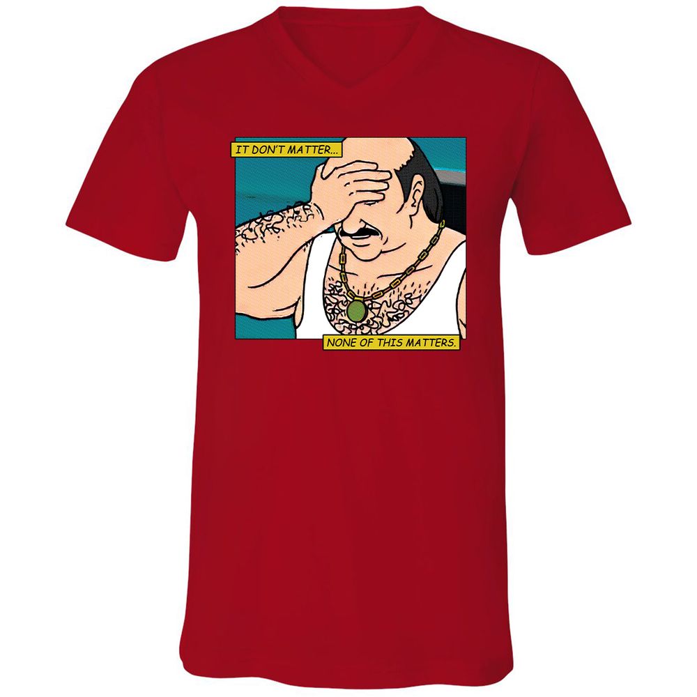 Unisex V-Neck T-Shirt - T9ZCHEDZ - Red - 3