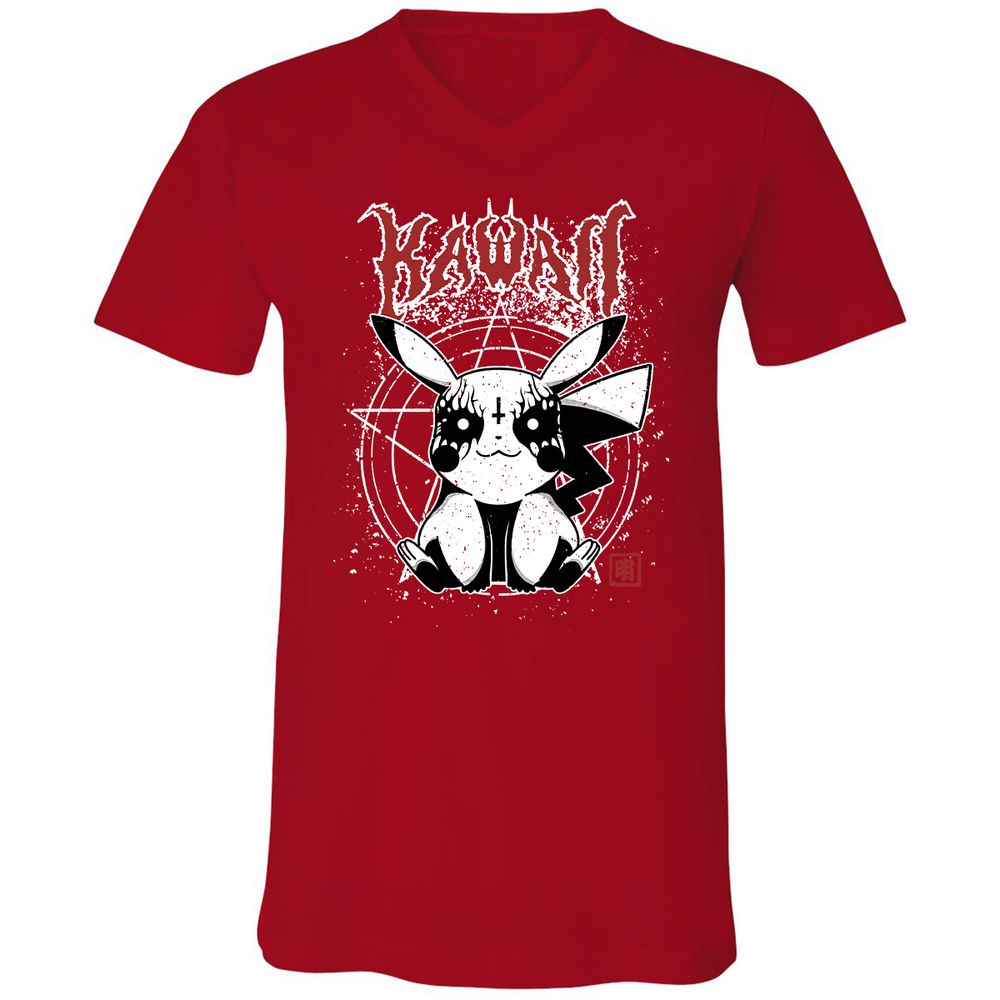 Unisex V-Neck T-Shirt - WXKSA4WF - Red - 3