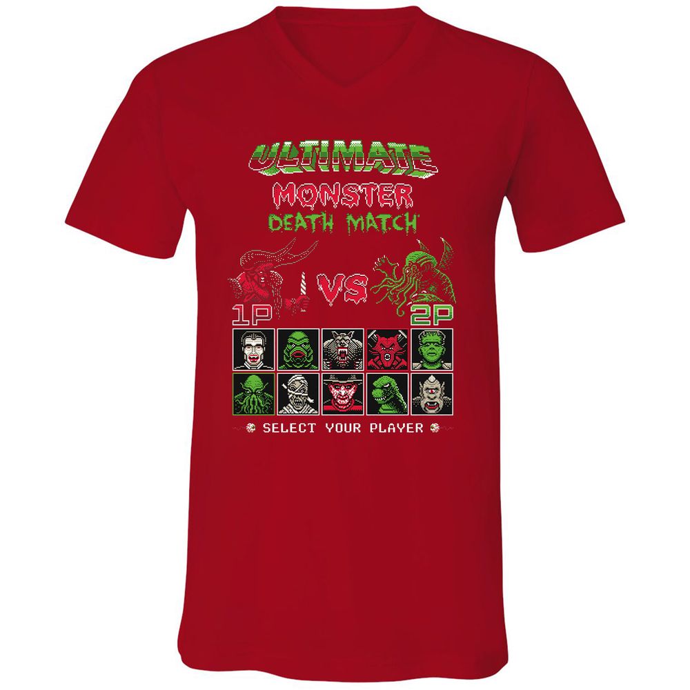 Unisex V-Neck T-Shirt - CETDZB2M - Red - 3