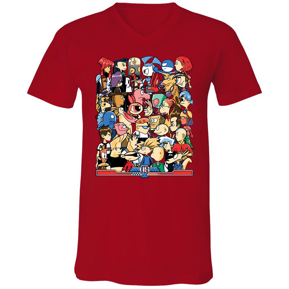 Unisex V-Neck T-Shirt - 5JV6KJVH - Red - 3