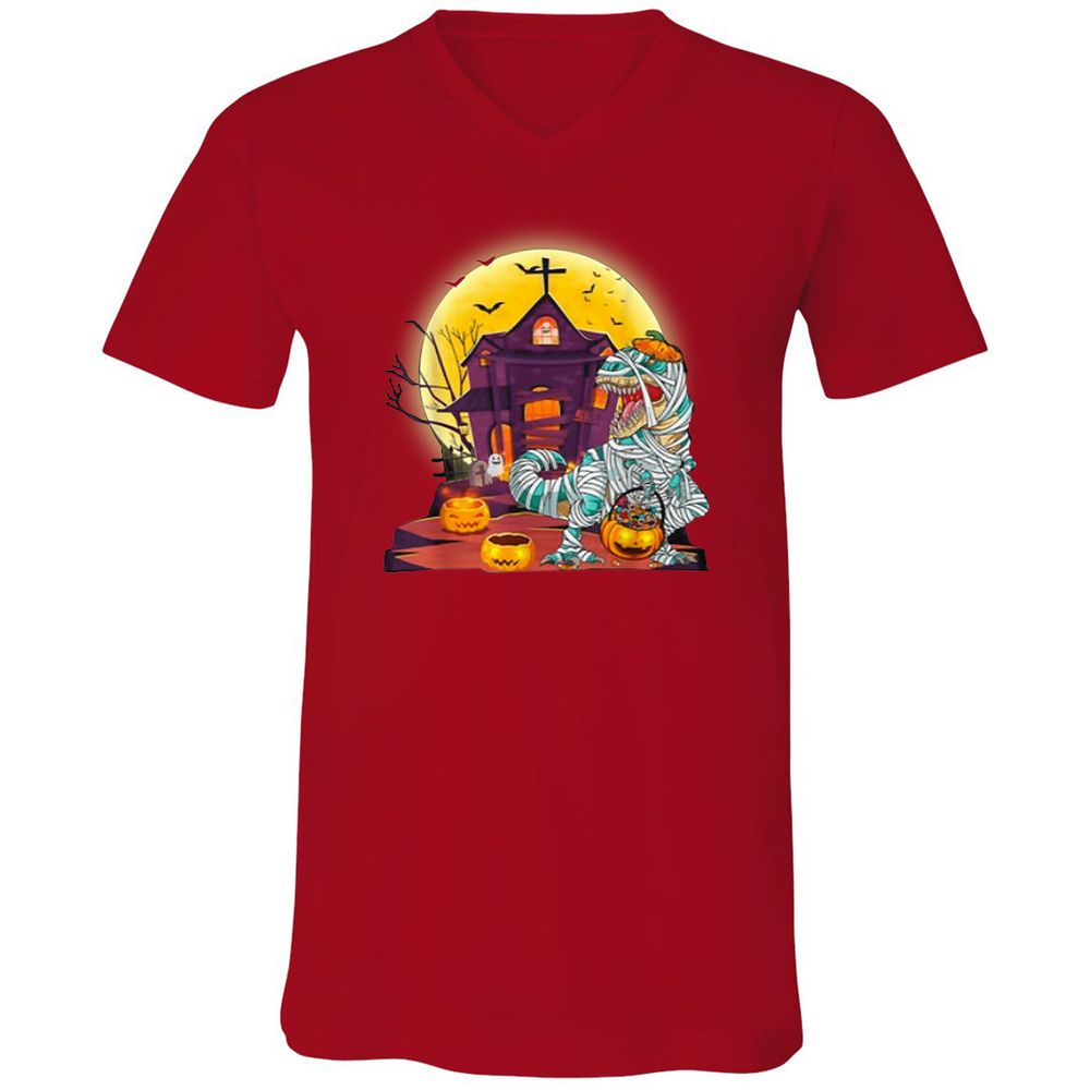 Unisex V-Neck T-Shirt - NPT1J34M - Red - 3