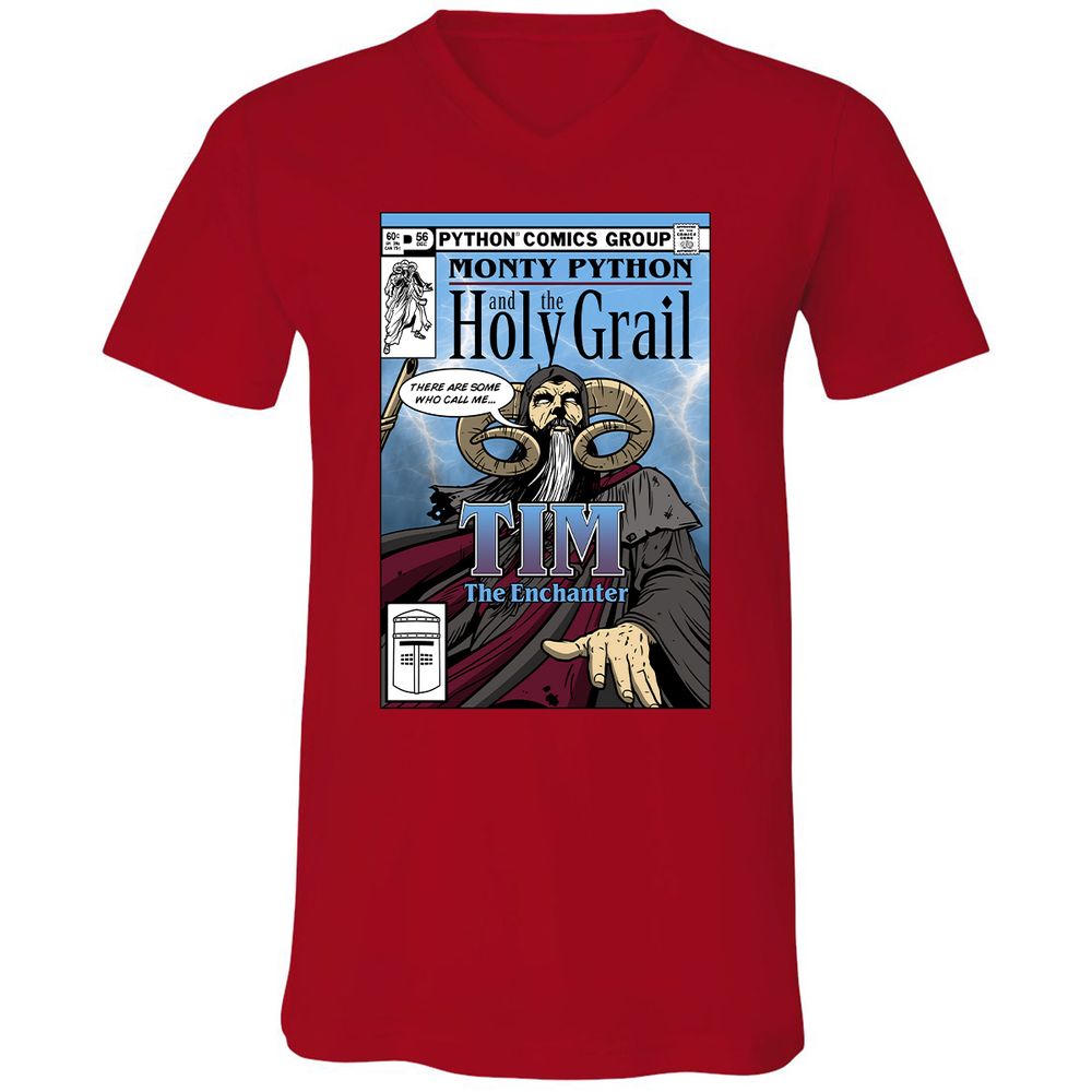 Unisex V-Neck T-Shirt - T24B1DHX - Red - 3