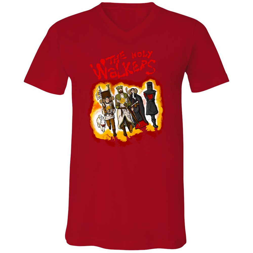 Unisex V-Neck T-Shirt - D8G7JVLV - Red - 3