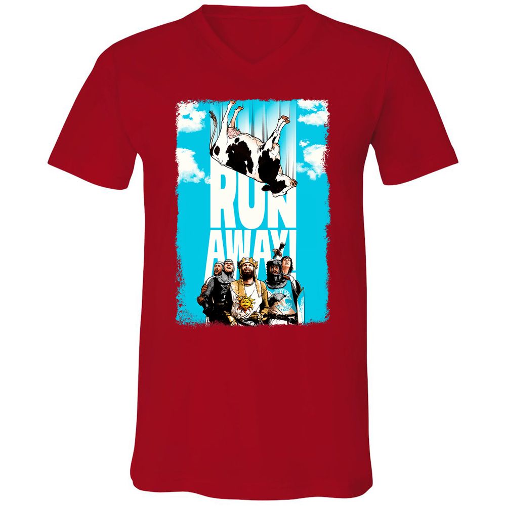 Unisex V-Neck T-Shirt - HV4JJQPW - Red - 3