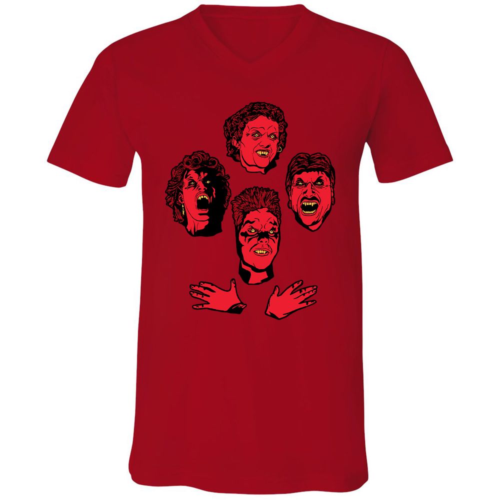 Unisex V-Neck T-Shirt - C6NSK37M - Red - 3