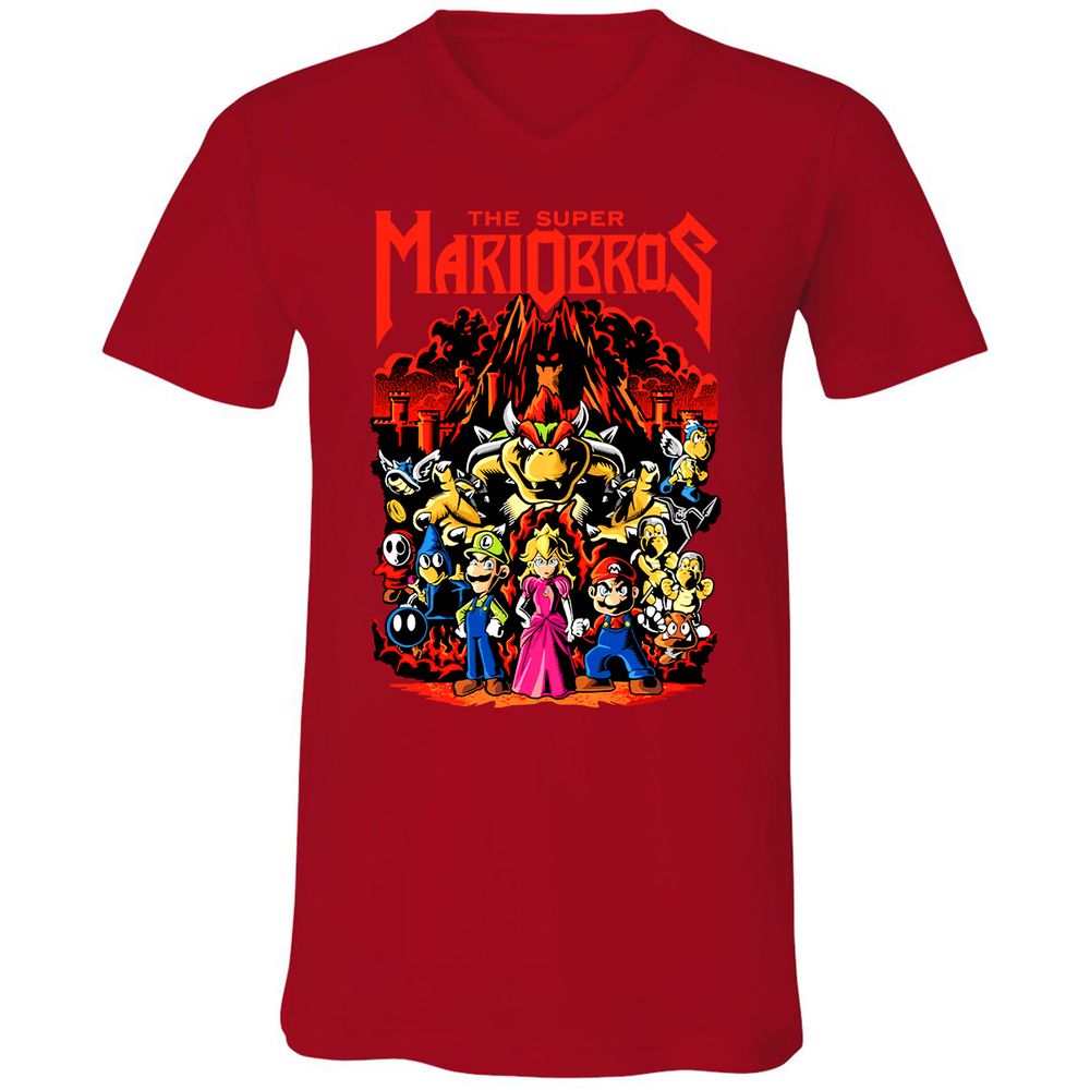 Unisex V-Neck T-Shirt - 6334TRUD - Red - 3