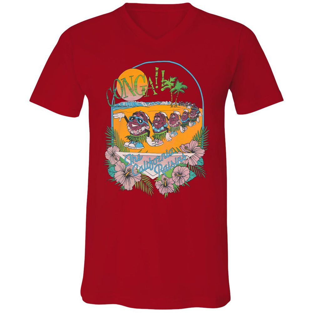 Unisex V-Neck T-Shirt - 8EHVT8N9 - Red - 3