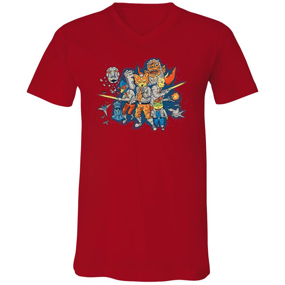 Unisex V-Neck T-Shirt - WGW224UY - Red - 3