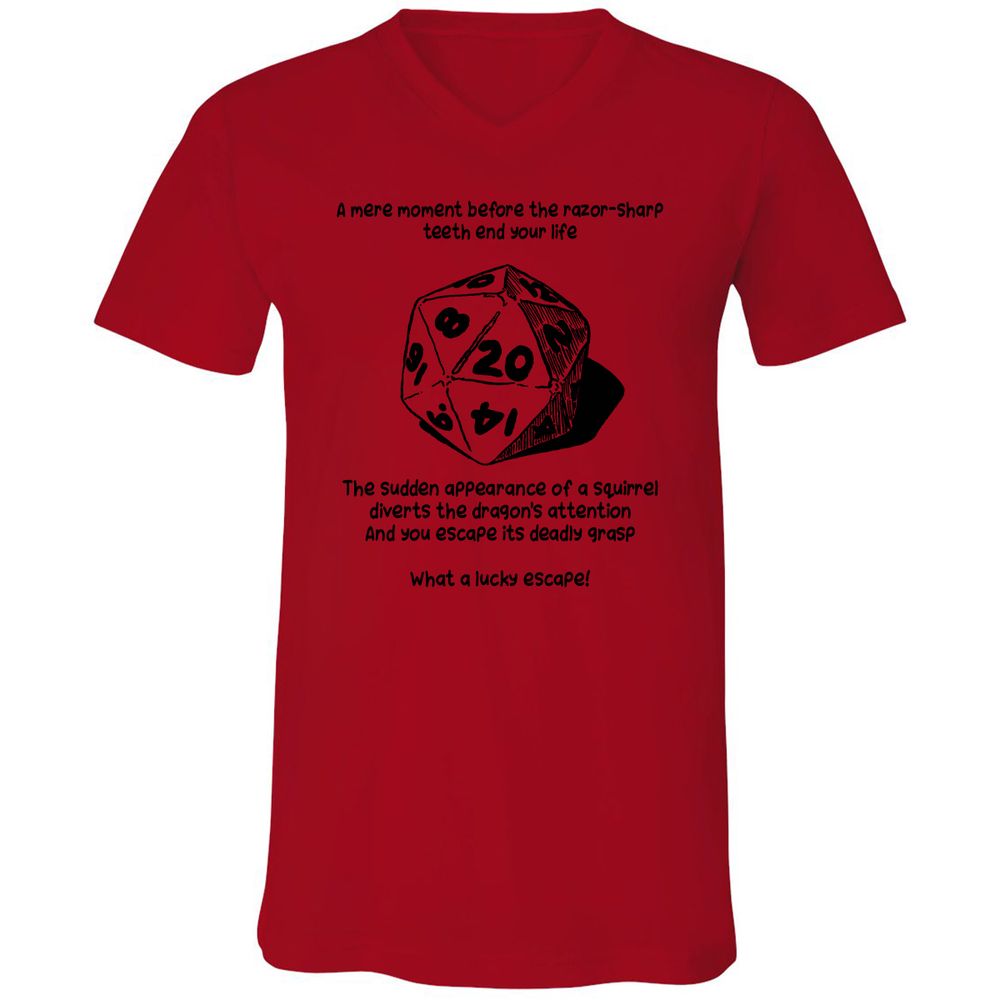 Unisex V-Neck T-Shirt - P1WHDFJJ - Red - 3