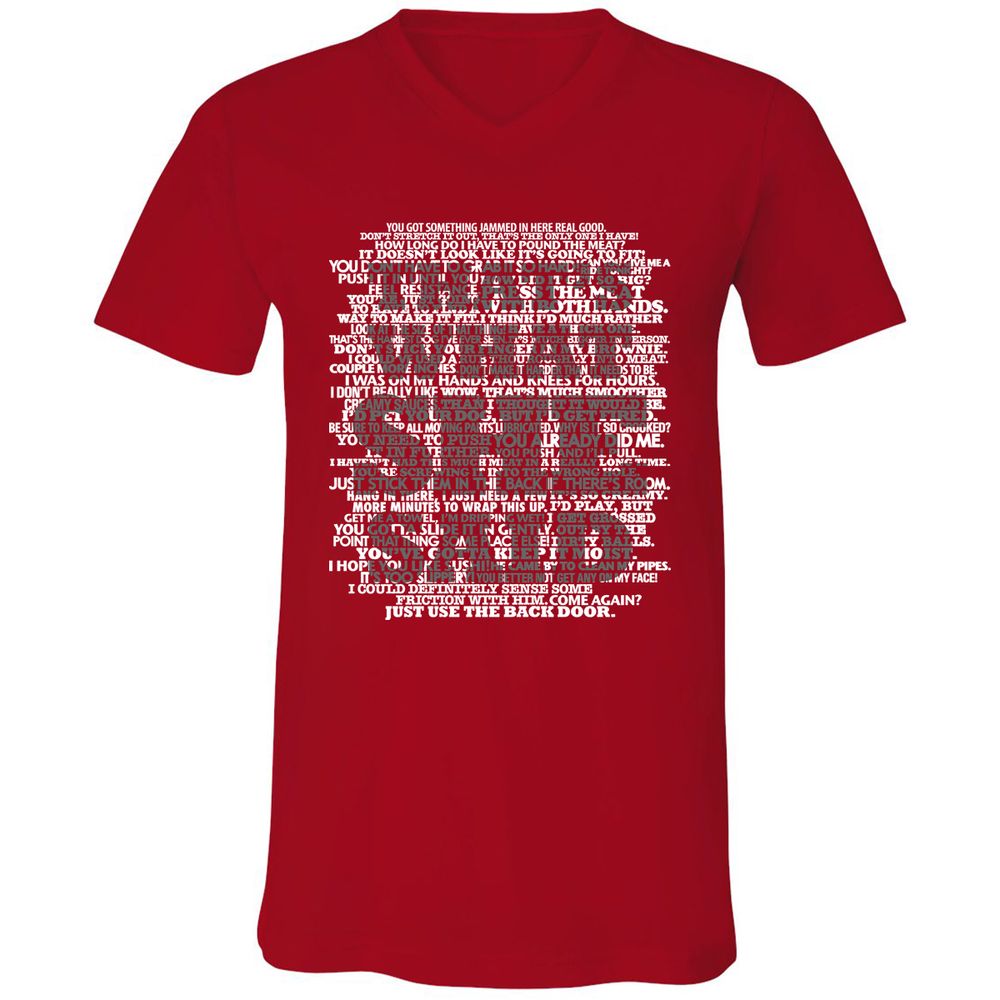Unisex V-Neck T-Shirt - DCRLNSCA - Red - 3