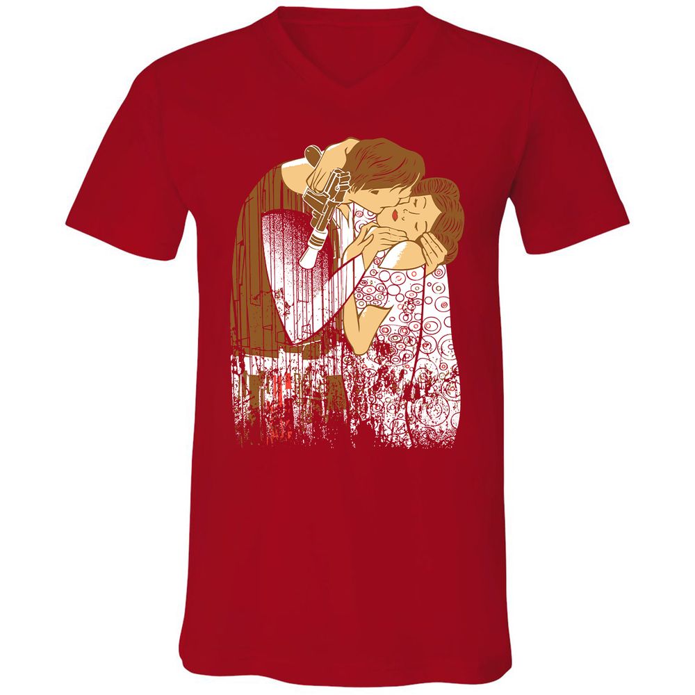 Unisex V-Neck T-Shirt - TCDCDGS8 - Red - 3