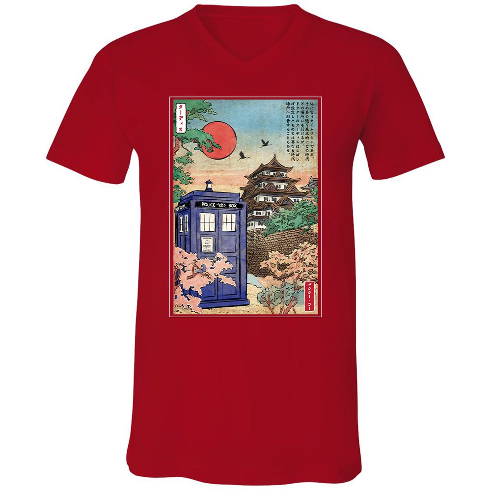 Unisex V-Neck T-Shirt - ZYRMQ3UV - Red - 3
