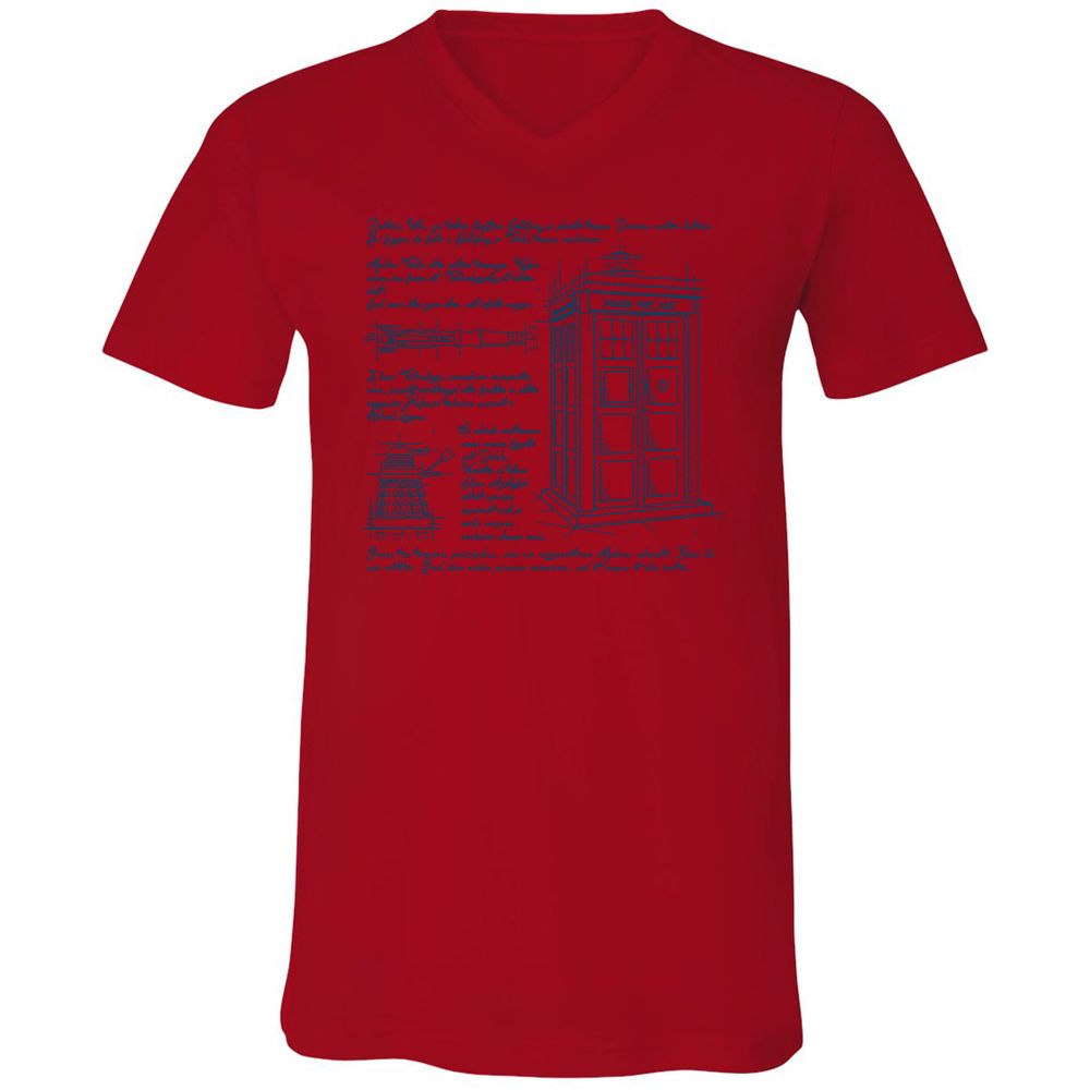 Unisex V-Neck T-Shirt - 846VQHVP - Red - 3