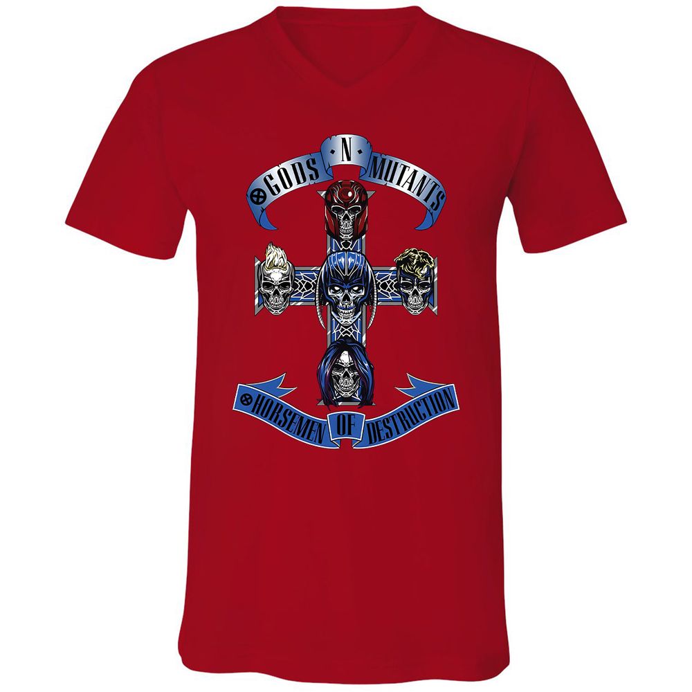 Unisex V-Neck T-Shirt - 4WEUJTJC - Red - 3
