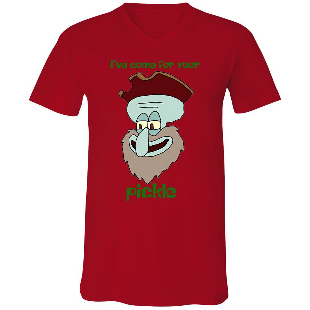 Unisex V-Neck T-Shirt - QX8L8M2Q - Red - 3