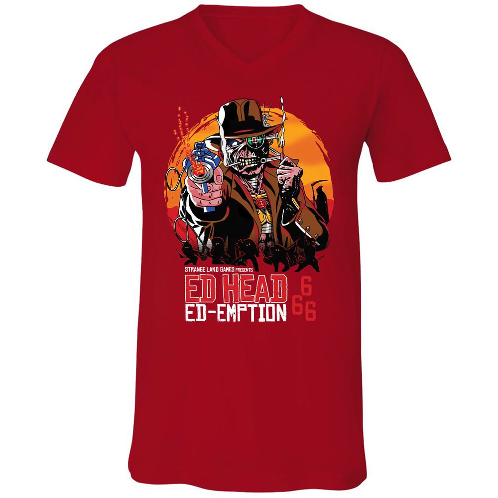Unisex V-Neck T-Shirt - NLY45N7V - Red - 3