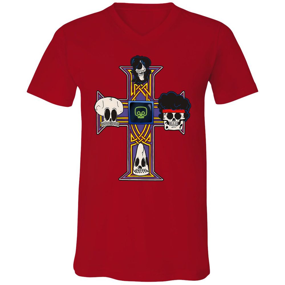 Unisex V-Neck T-Shirt - 33A1F38Y - Red - 3