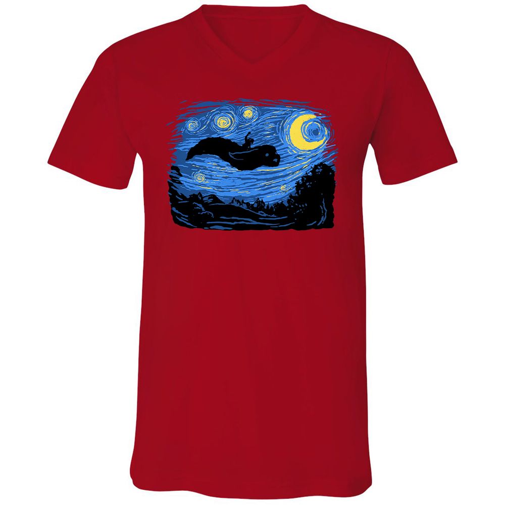 Unisex V-Neck T-Shirt - L2HUX48D - Red - 3