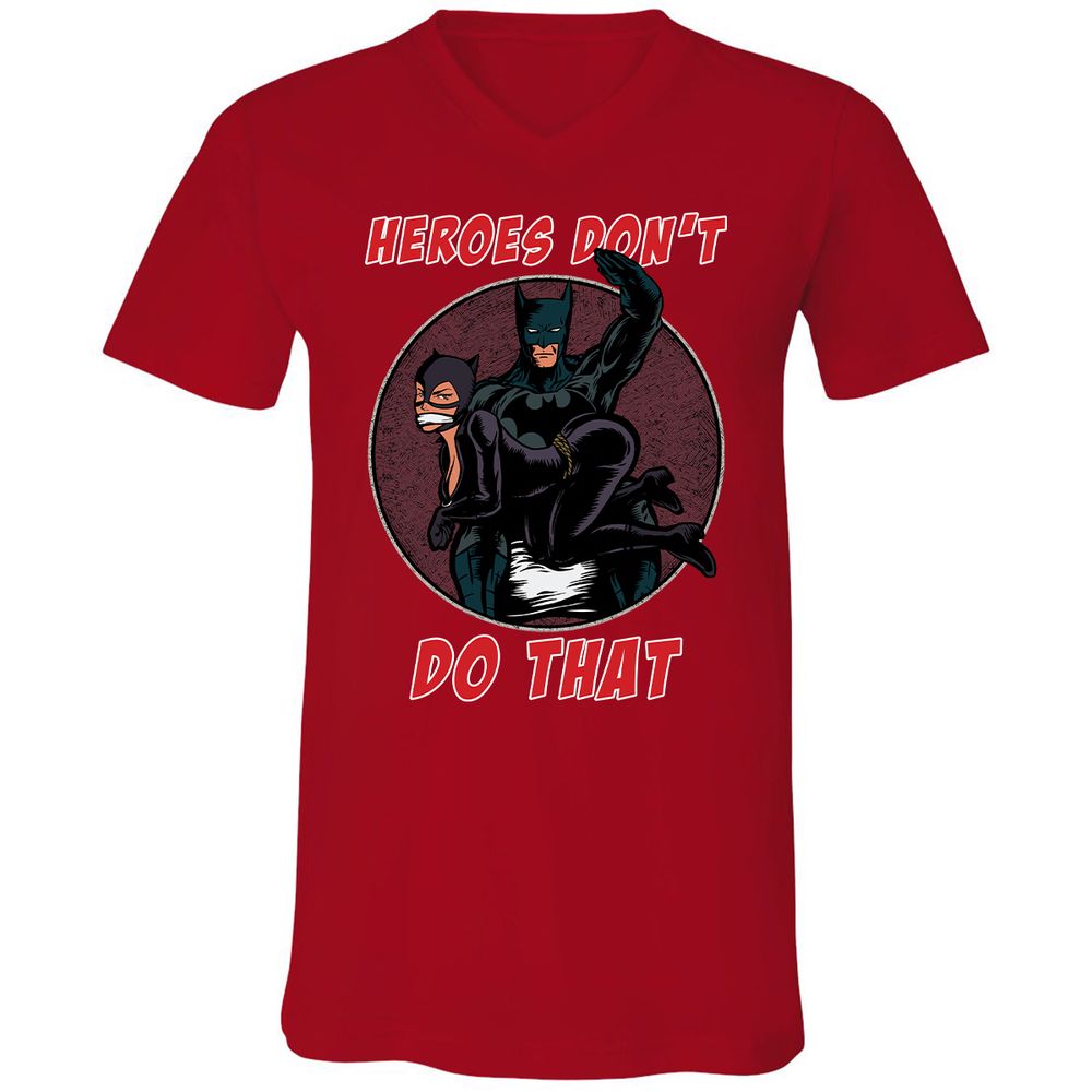 Unisex V-Neck T-Shirt - 69MNRHJ6 - Red - 3