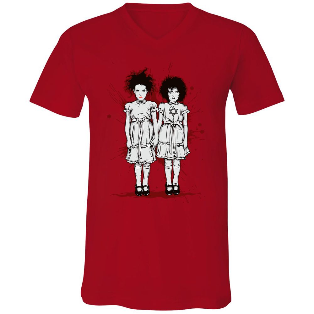 Unisex V-Neck T-Shirt - S1FPTWRP - Red - 3