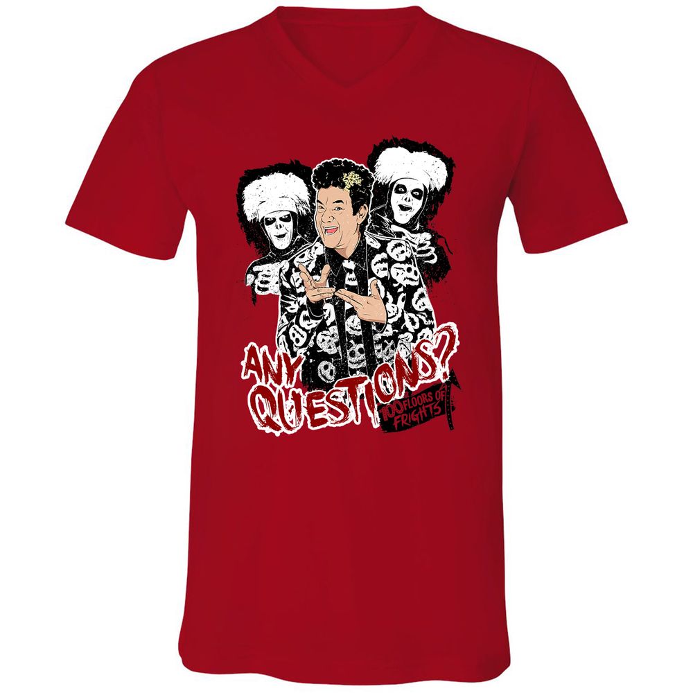 Unisex V-Neck T-Shirt - 64XGU8EA - Red - 3