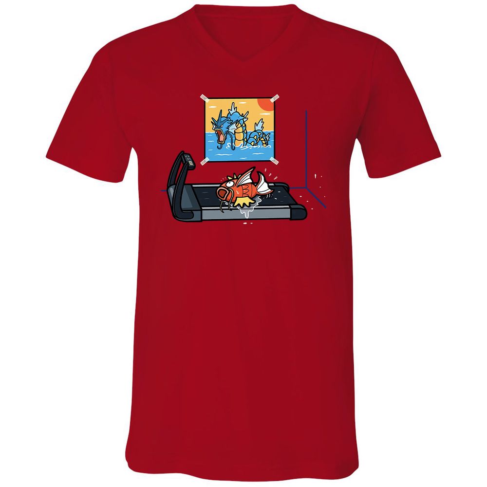 Unisex V-Neck T-Shirt - EGMUSM6H - Red - 3