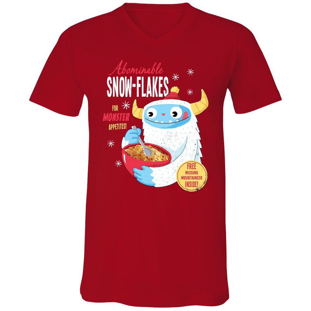 Unisex V-Neck T-Shirt - 8PPRHABS - Red - 3
