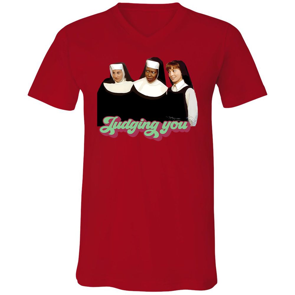Unisex V-Neck T-Shirt - SXHT8TB6 - Red - 3