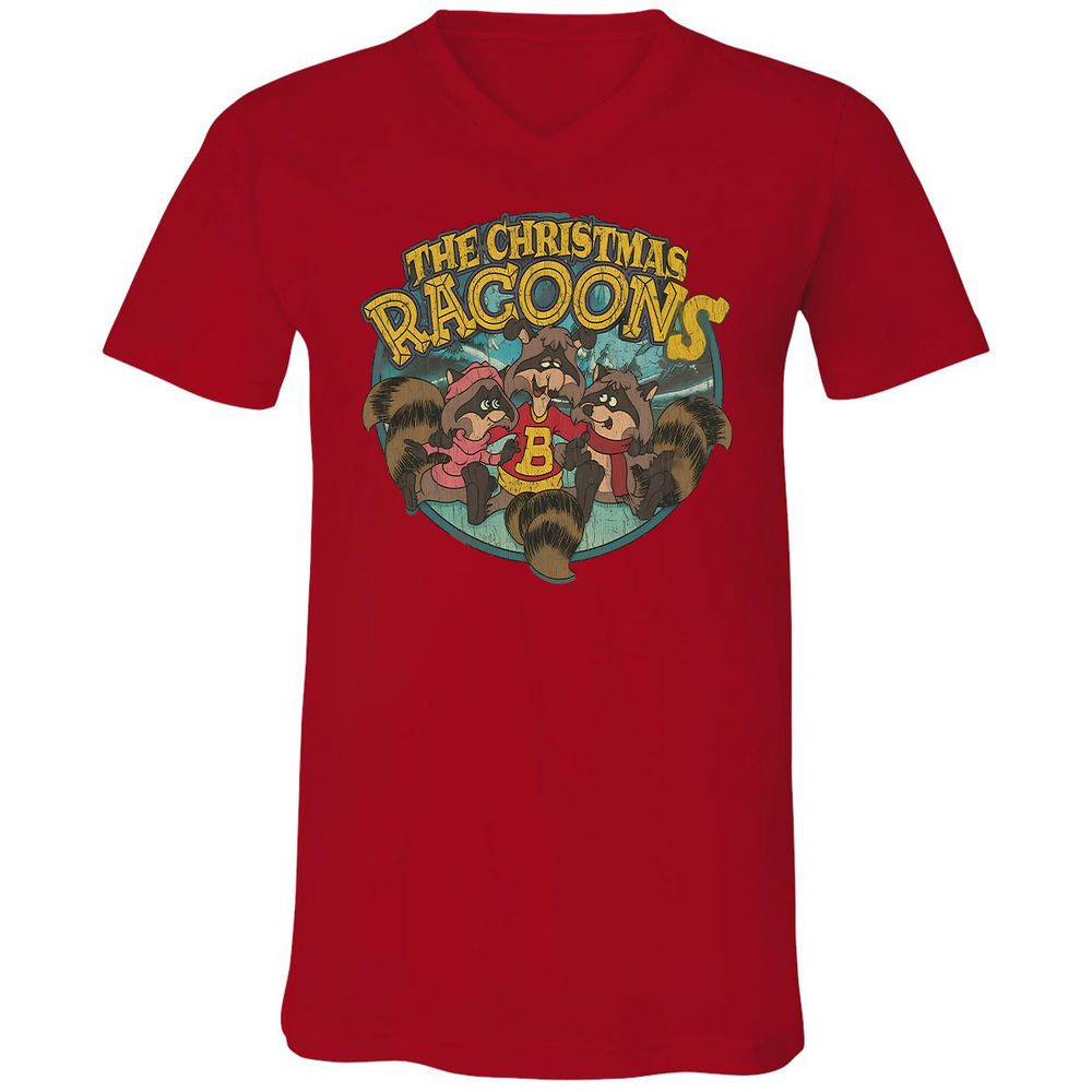 Unisex V-Neck T-Shirt - G4V54FZQ - Red - 3