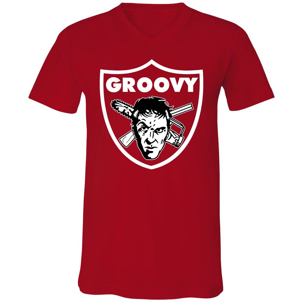 Unisex V-Neck T-Shirt - JSKTWD27 - Red - 3