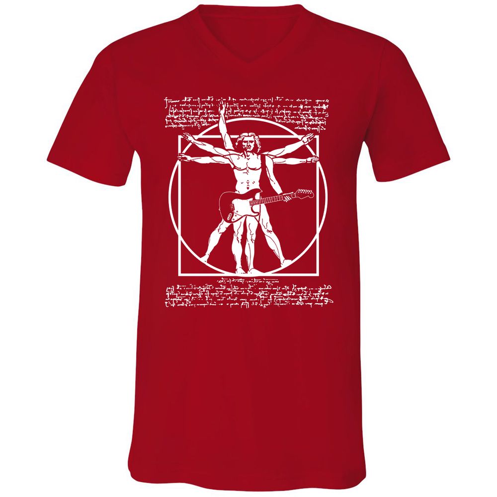 Unisex V-Neck T-Shirt - WF9HMBSC - Red - 3
