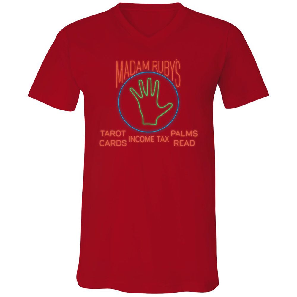 Unisex V-Neck T-Shirt - LCJFV8U6 - Red - 3