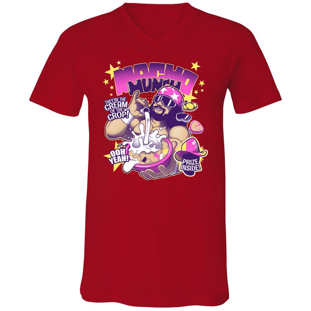 Unisex V-Neck T-Shirt - QRV9Y862 - Red - 3