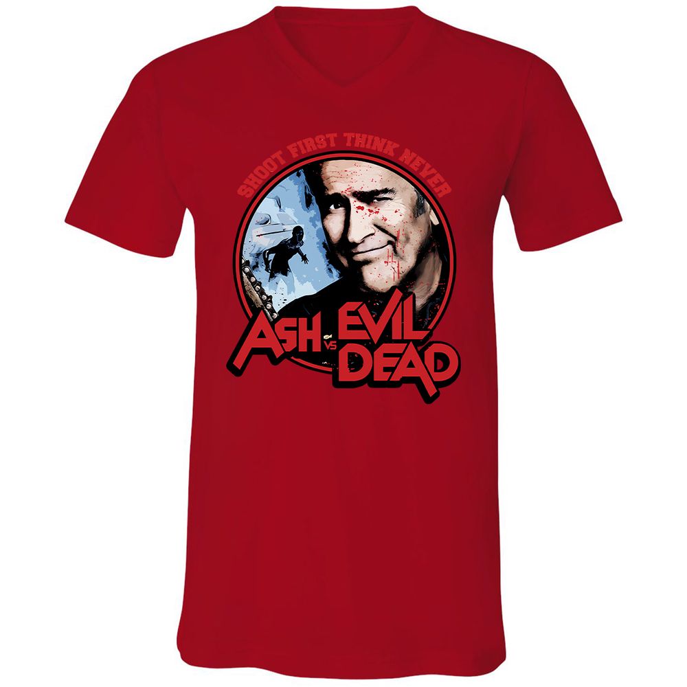 Unisex V-Neck T-Shirt - ZCU2KDWK - Red - 3