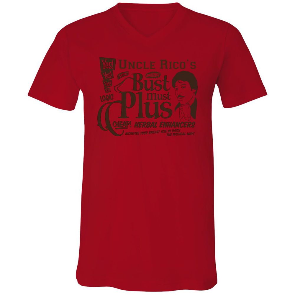 Unisex V-Neck T-Shirt - HGAUQ1ZV - Red - 3