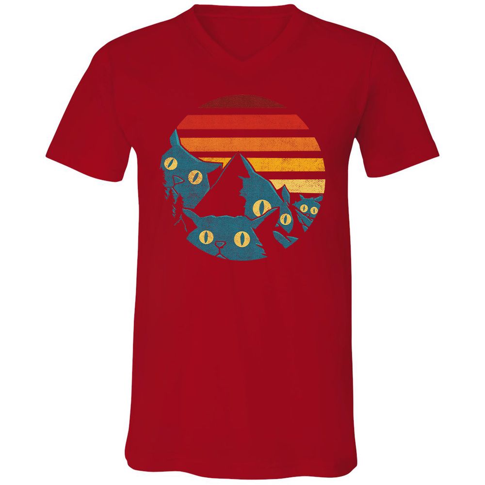 Unisex V-Neck T-Shirt - 599KYN6K - Red - 3