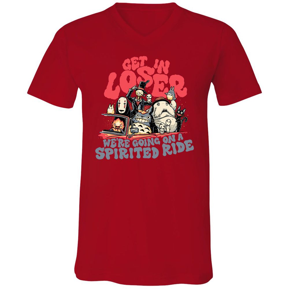 Unisex V-Neck T-Shirt - 2PZYK9Q4 - Red - 3