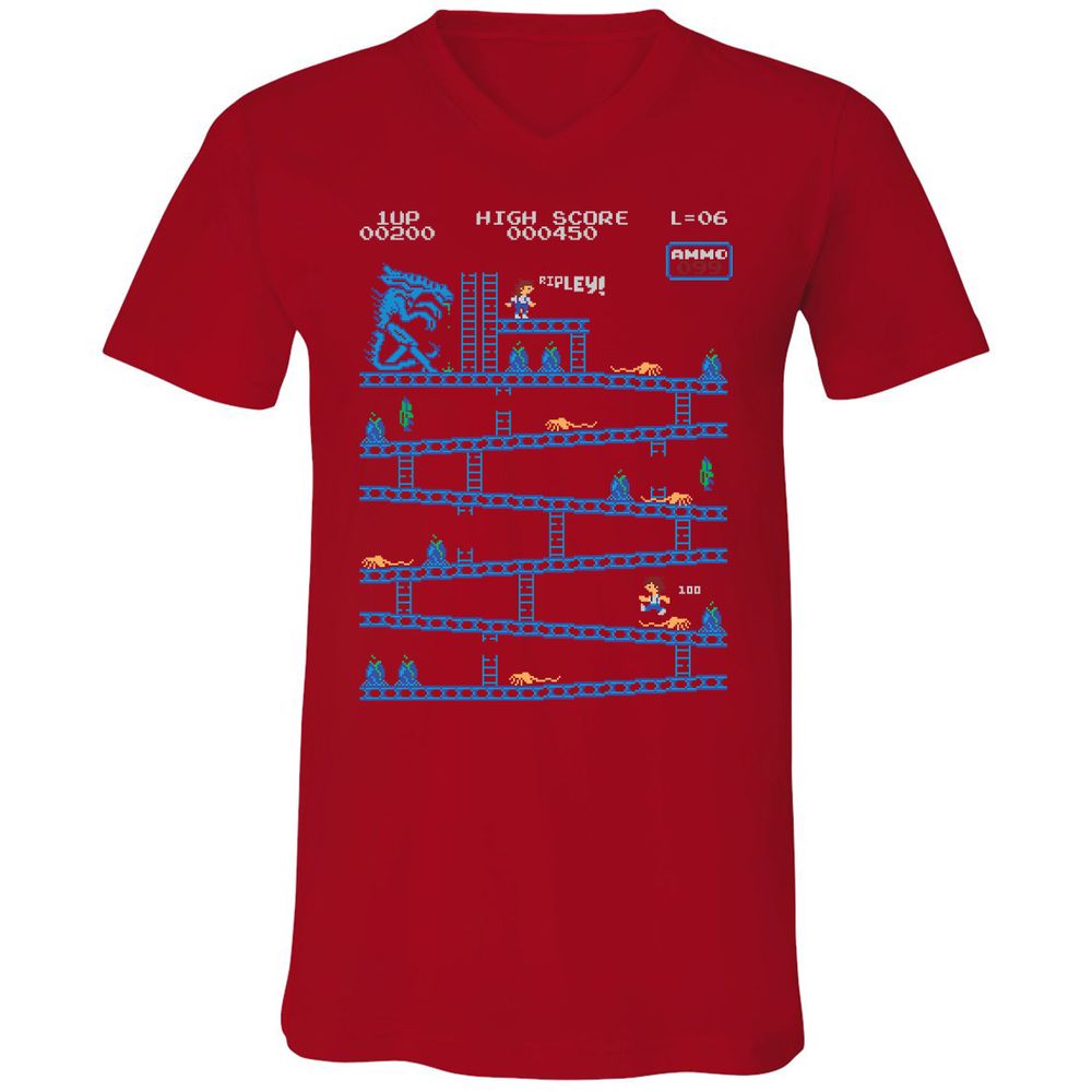 Unisex V-Neck T-Shirt - SZFH8VRS - Red - 3