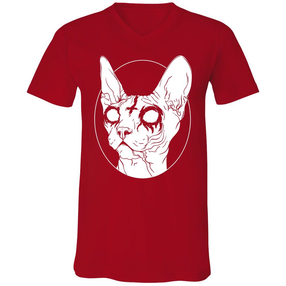 Unisex V-Neck T-Shirt - XN97RFH6 - Red - 3