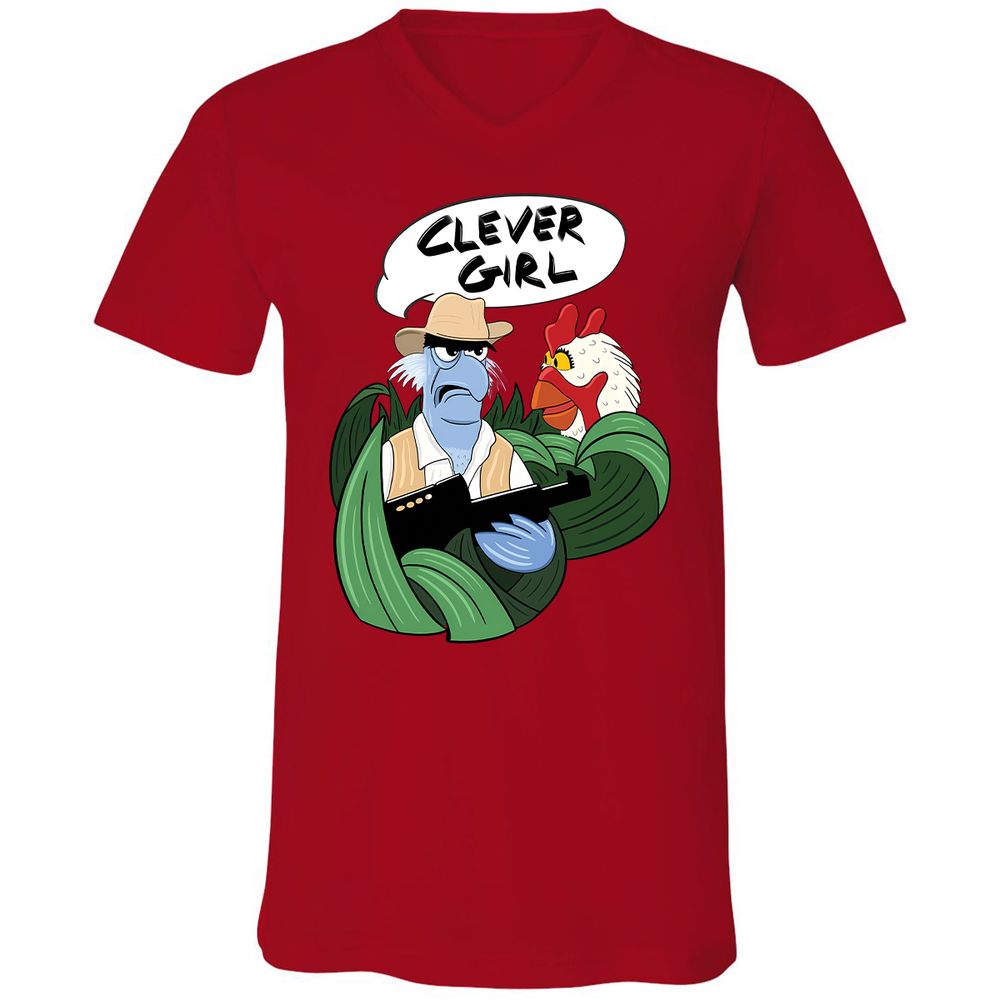 Unisex V-Neck T-Shirt - ZTP5KQZD - Red - 3