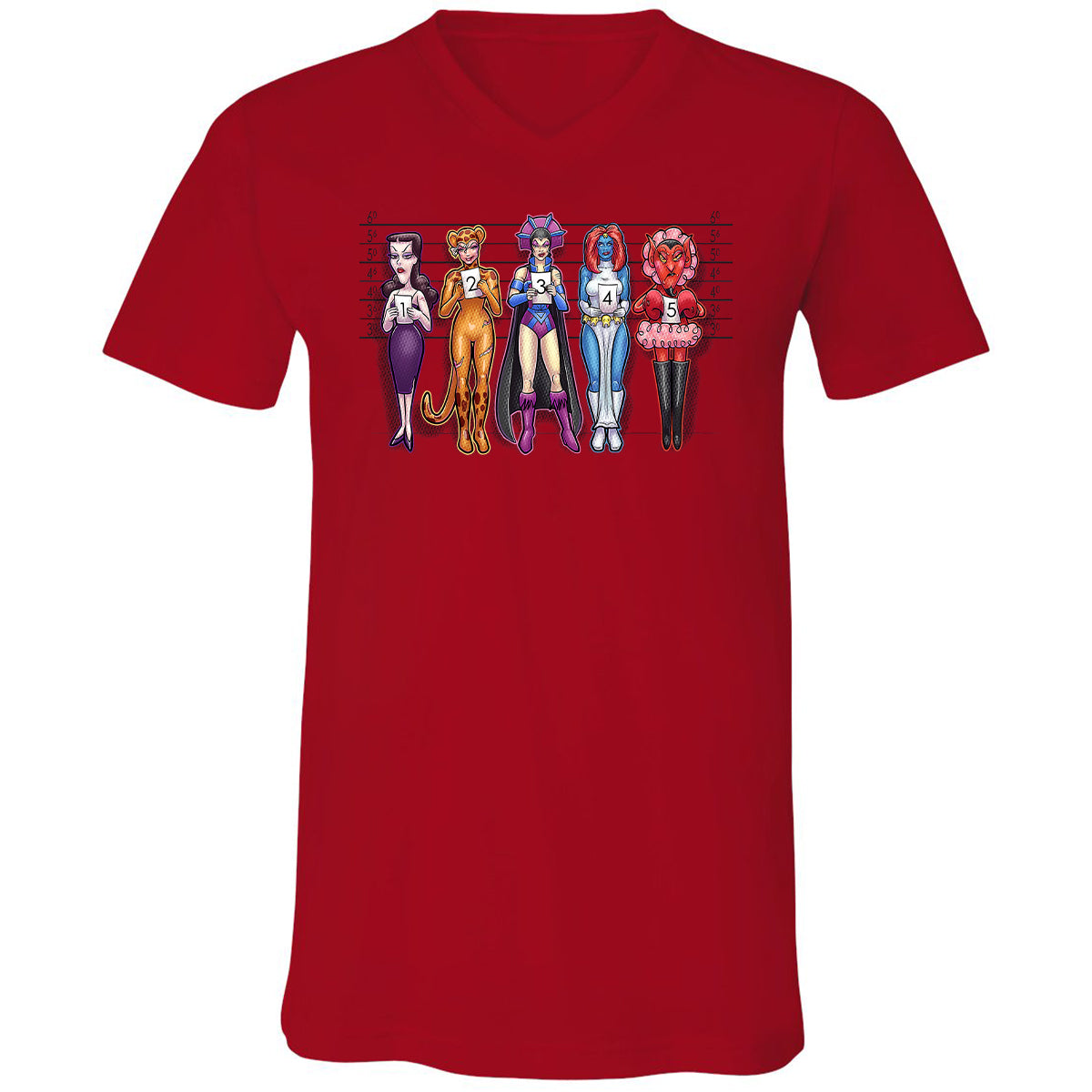 Unisex V-Neck T-Shirt - 29RQDRWX - Red - 3