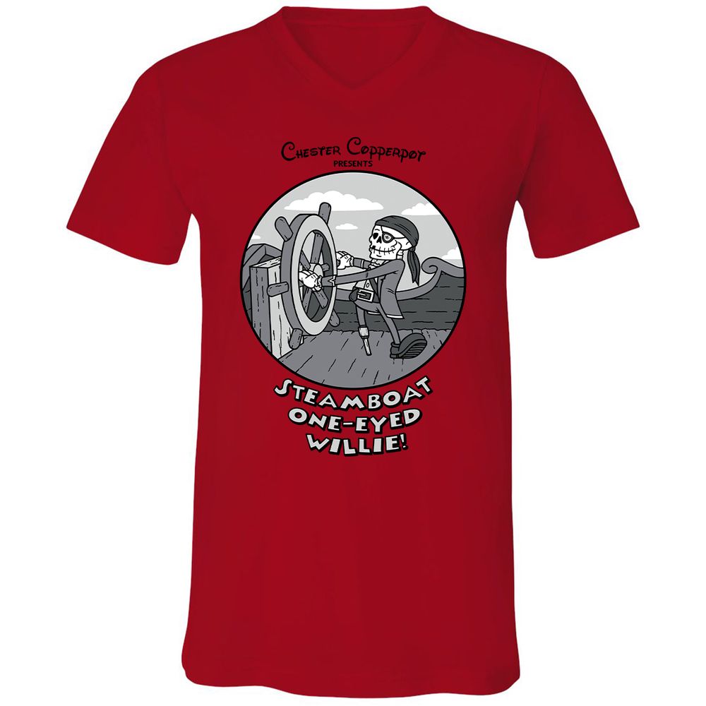 Unisex V-Neck T-Shirt - LA71C2ZM - Red - 3