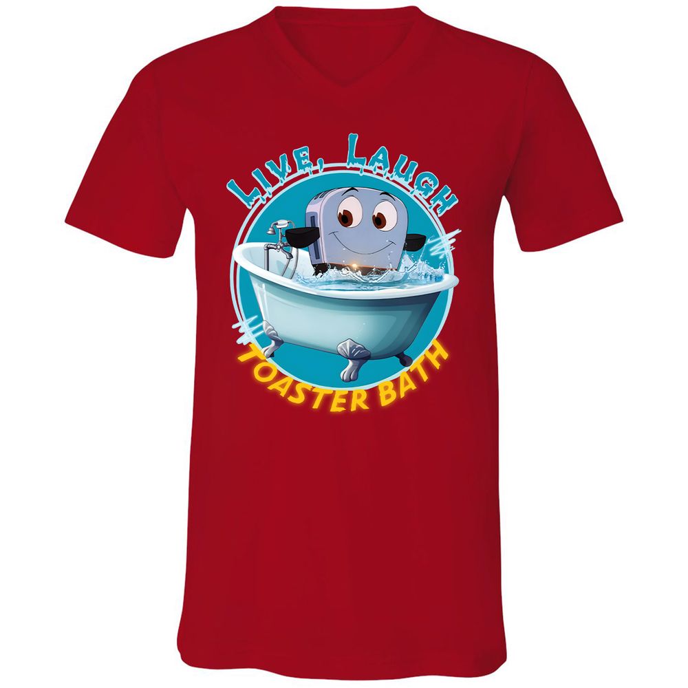 Unisex V-Neck T-Shirt - J9FXSJQ9 - Red - 3