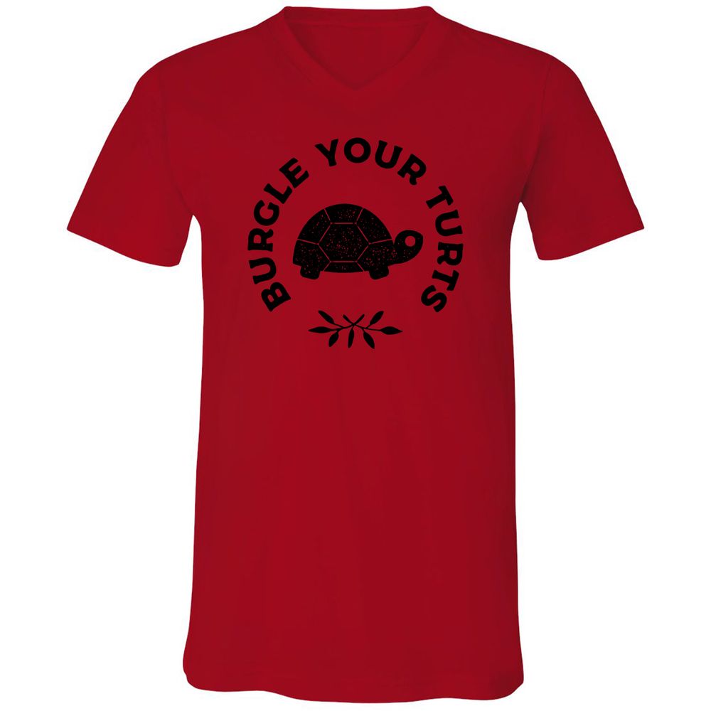 Unisex V-Neck T-Shirt - 8M3PF9HB - Red - 3