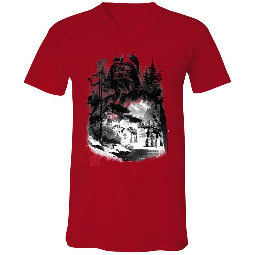 Unisex V-Neck T-Shirt - ZC1TVGQ6 - Red - 3