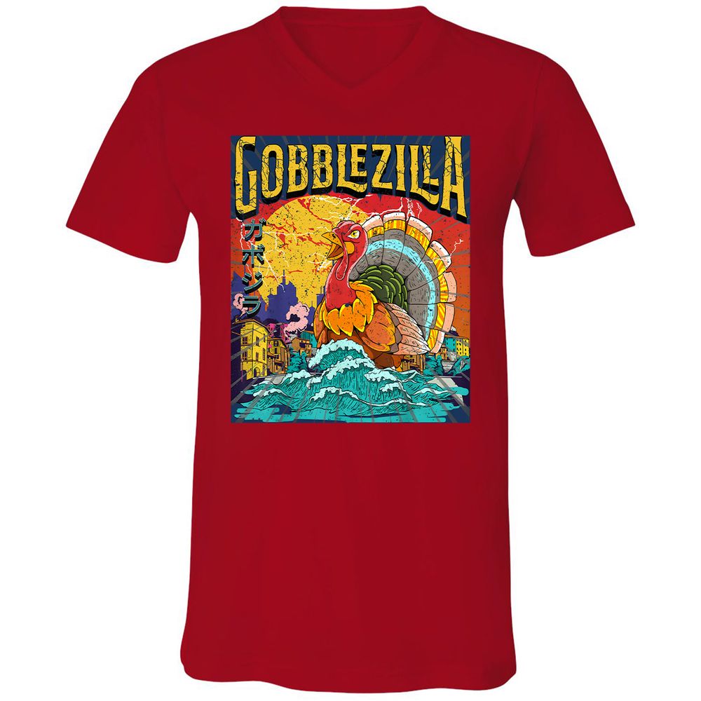 Unisex V-Neck T-Shirt - 96UUY1JW - Red - 3