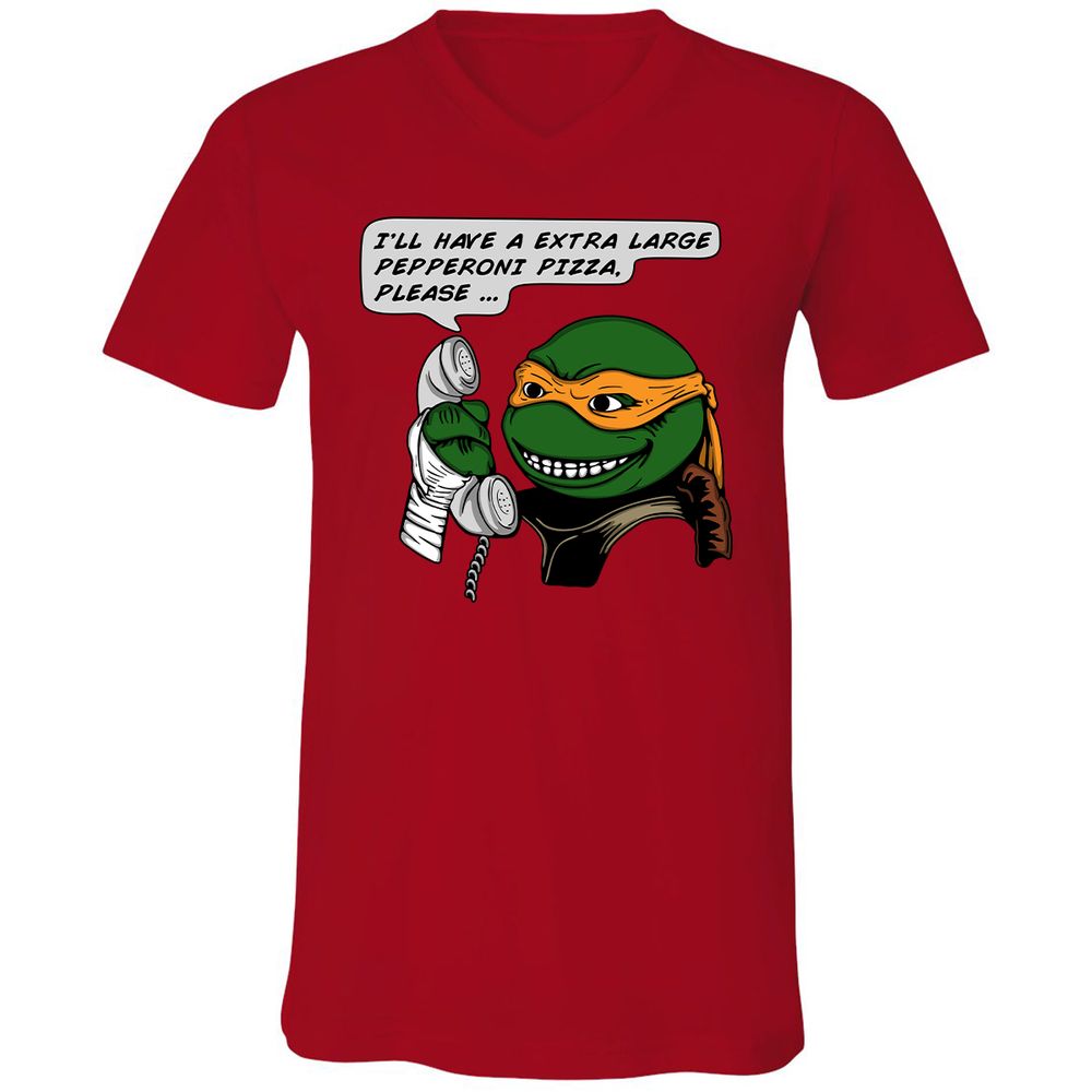 Unisex V-Neck T-Shirt - WYY5ZHMA - Red - 3