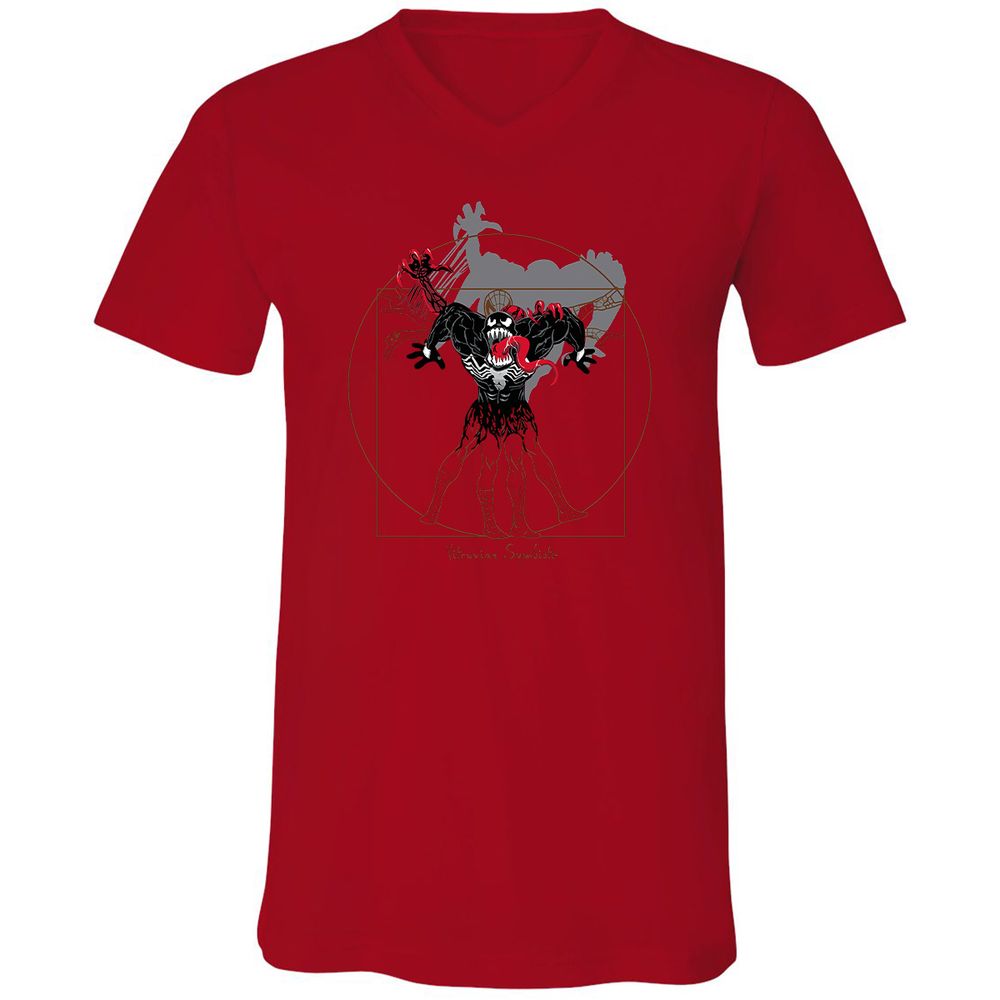 Unisex V-Neck T-Shirt - C5HJMXM3 - Red - 3
