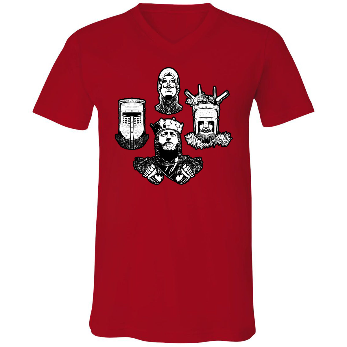 Unisex V-Neck T-Shirt - AL1ZGGQC - Red - 3