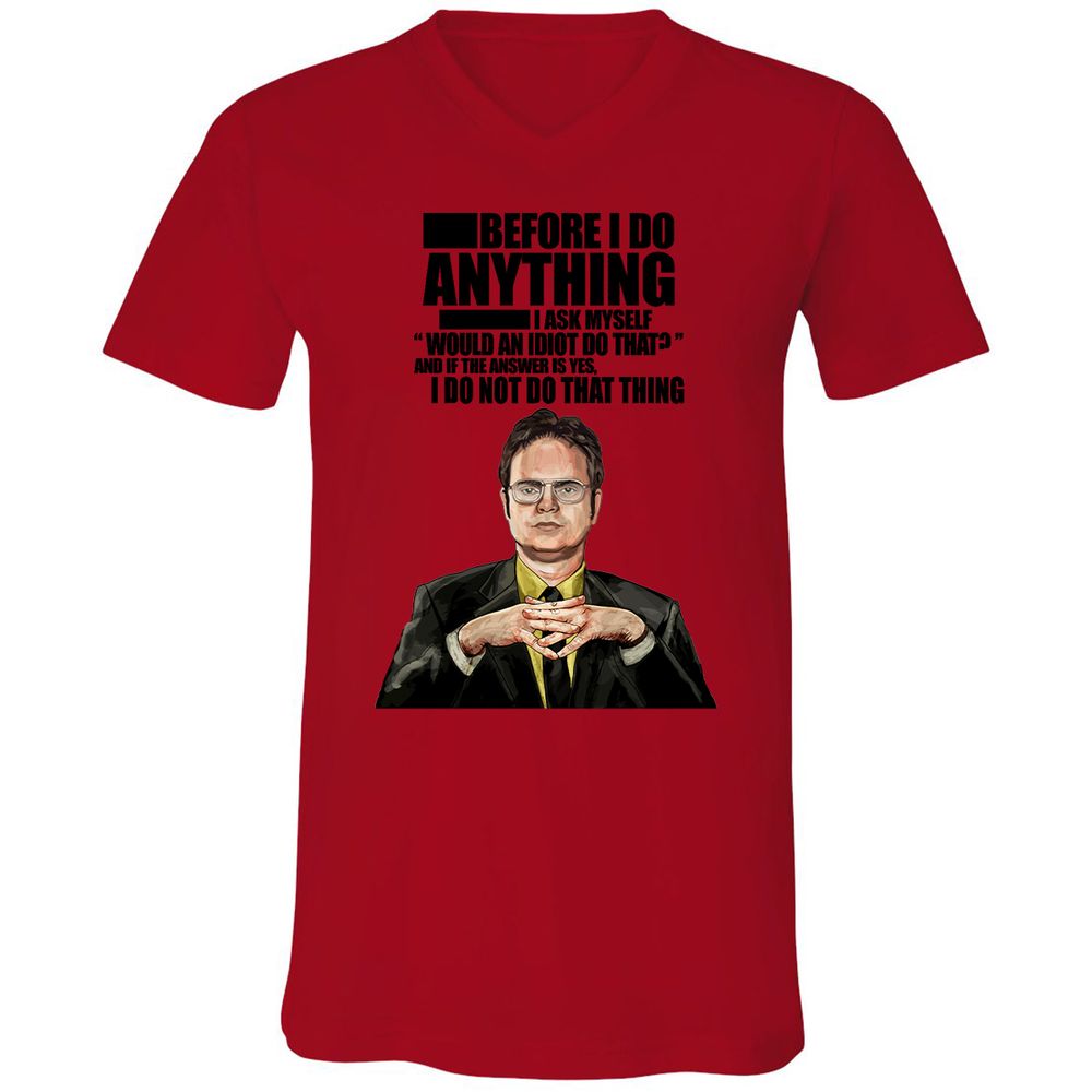 Unisex V-Neck T-Shirt - YZEMGAD4 - Red - 3